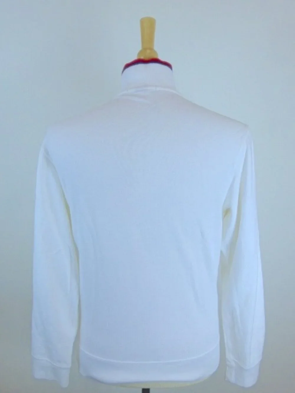 POLO BY RALPH LAUREN 100% COTTON knit white red blue zip pullover Sweater top S